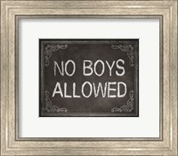 No Boys Allowed Chalkboard Background Fine Art Print