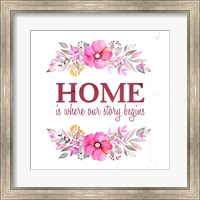 Home Is Where Our Story Begins-Magenta Fine Art Print