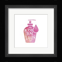Wash Those Hands Watercolor Silhouette Framed Print