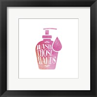 Wash Those Hands Watercolor Silhouette Framed Print