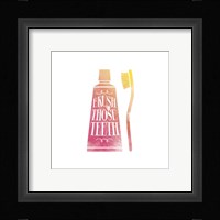 Brush Those Teeth Watercolor Silhouette Framed Print