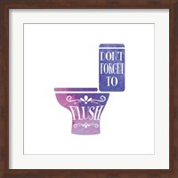 Don't Forget to Flush Watercolor Silhouette Fine Art Print