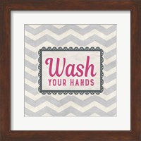 Wash Your Hands Gray Pattern Fine Art Print