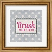 Brush Your Teeth Gray Pattern Fine Art Print