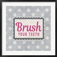 Brush Your Teeth Gray Pattern Fine Art Print