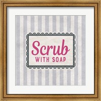 Scrub With Soap Gray Pattern Fine Art Print
