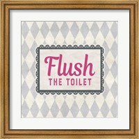 Flush The Toilet Gray Pattern Fine Art Print