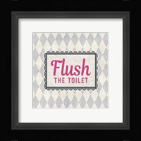 Flush The Toilet Gray Pattern Framed Print