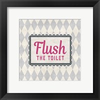 Flush The Toilet Gray Pattern Framed Print