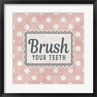 Brush Your Teeth Pink Pattern Fine Art Print