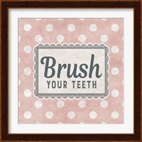Brush Your Teeth Pink Pattern Fine Art Print