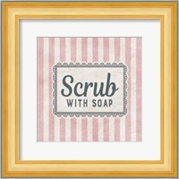 Scrub With Soap Pink Pattern Fine Art Print