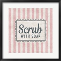 Scrub With Soap Pink Pattern Fine Art Print