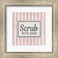 Scrub With Soap Pink Pattern Fine Art Print