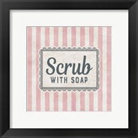 Scrub With Soap Pink Pattern Fine Art Print