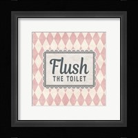 Flush The Toilet Pink Pattern Framed Print