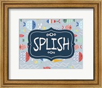 Splish and Splash Fish Pattern Blue Part I Fine Art Print