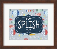 Splish and Splash Fish Pattern Blue Part I Fine Art Print