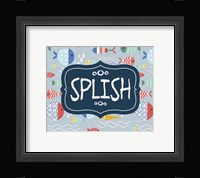 Splish and Splash Fish Pattern Blue Part I Framed Print
