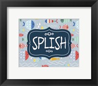Splish and Splash Fish Pattern Blue Part I Framed Print