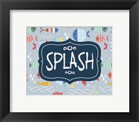 Splish and Splash Fish Pattern Blue Part II Framed Print