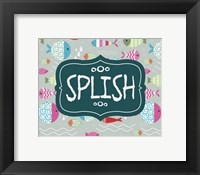Splish and Splash Fish Pattern Green Part I Framed Print