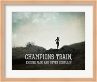 Champions Train Woman Black and White Fine Art Print