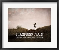 Champions Train Woman Color Framed Print