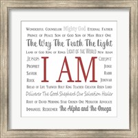 Names of Jesus Square Gray and Red Text Fine Art Print