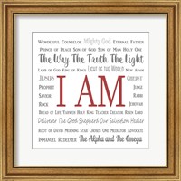 Names of Jesus Square Gray and Red Text Fine Art Print