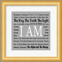 Names of Jesus Square Black and White Text Fine Art Print