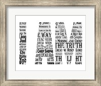 Names of Jesus I AM Silhouette White Fine Art Print