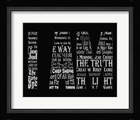 Names of Jesus I AM Silhouette Black Fine Art Print