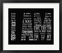 Names of Jesus I AM Silhouette Black Fine Art Print