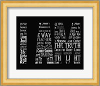 Names of Jesus I AM Silhouette Black Fine Art Print