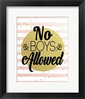 No Boys Allowed Stripes and Dots Gold Fine Art Print