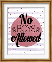 No Boys Allowed Stripes and Dots Pink Fine Art Print