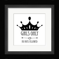 Girls Only Crown White Fine Art Print