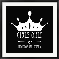 Girls Only Crown Black Fine Art Print