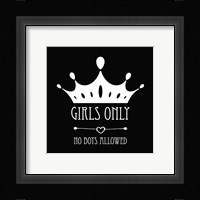 Girls Only Crown Black Fine Art Print