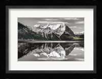 Kananaskis Lake Reflection BW with Color Fine Art Print