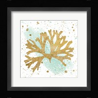 Silver Sea Life Aqua Coral Framed Print