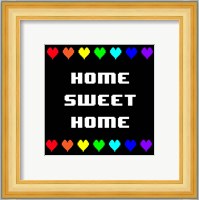 Home Sweet Home -  Black with Pixel Hearts Fine Art Print