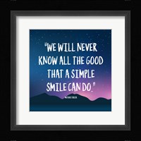 Simple Smile - Mother Teresa Quote (Dusk) Fine Art Print