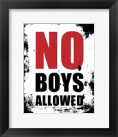 No Boys Allowed - White Grunge Fine Art Print