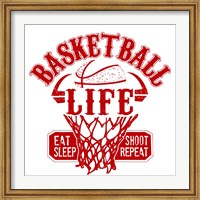 Basketball Life Red Fine Art Print
