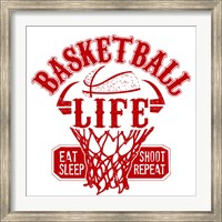 Basketball Life Red Fine Art Print