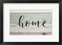 Home (Teal & White Sign) Framed Print