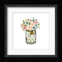 Mason Jar Bouquet Framed Print