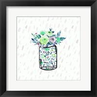 Mason Jar Florals Framed Print